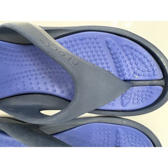 Crocs Blue Unisex Flip Flop Sandals Womens 8/Mens 6 - Picture 5 of 13